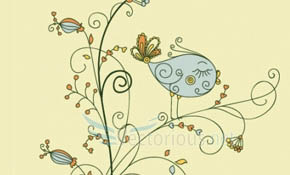 Leaf Vector Bird On Floral